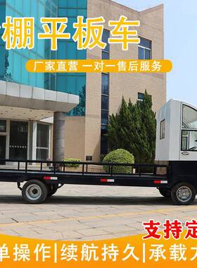 电动四轮平板拉货90x60CM车大率5吨棚倒车货物全流搬功运养猪车