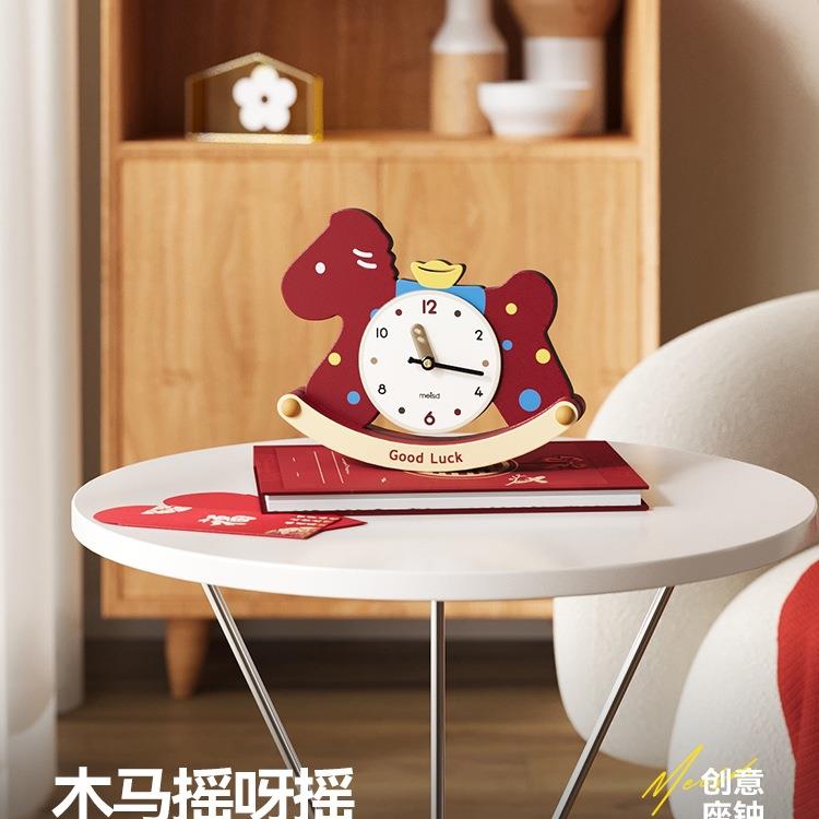 创意马桌时装钟摆件表面摆BBnG2mrD台式客厅玄小关饰钟表摆放式台