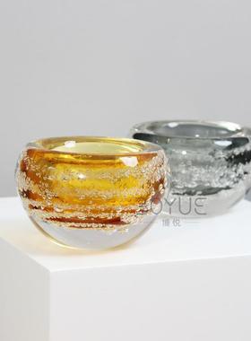 简约现代客厅软奢装客厅茶几气泡琥色璃灰色WVQ轻创意风琉花珀瓶