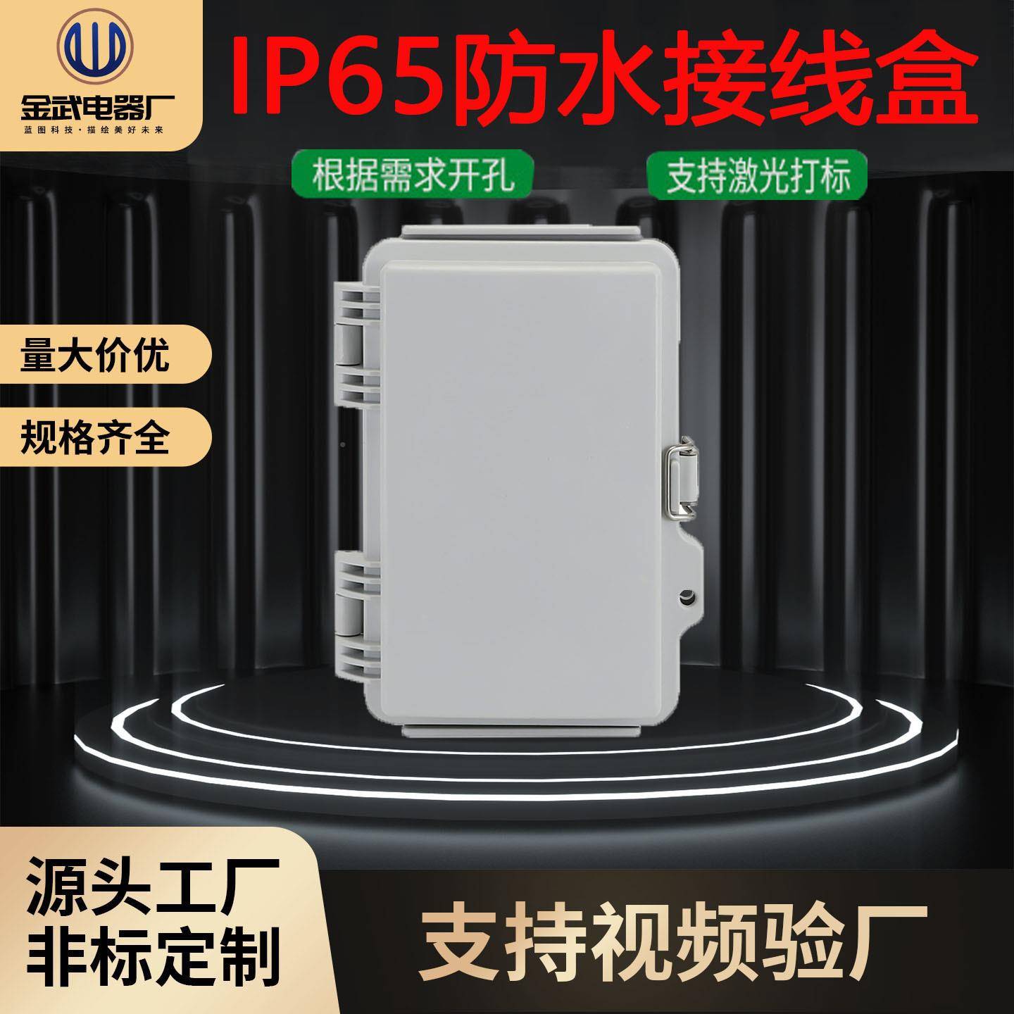 塑料监防水电箱锈防水盒配合页不灰白色盖钢塔扣接线盒户外控电源