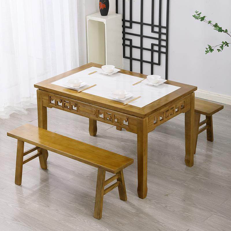 式八式仙老SJ2001-2桌色组合岩板八仙桌新中农村老式农家特面馆餐