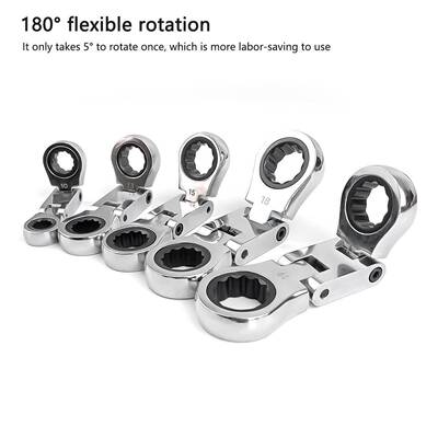 5pcs迷你双摇头棘扳手迷汽修扳手方携带易于使用坚你固便96550耐