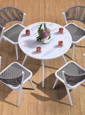 户外椅靠背防水藤椅花休闲阳62289台庭院铁艺露园藤编室外台编藤