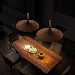 个新中式 桃餐吊灯轻奢性全铜卧室278书房灯现代简厅约胡木餐桌吧