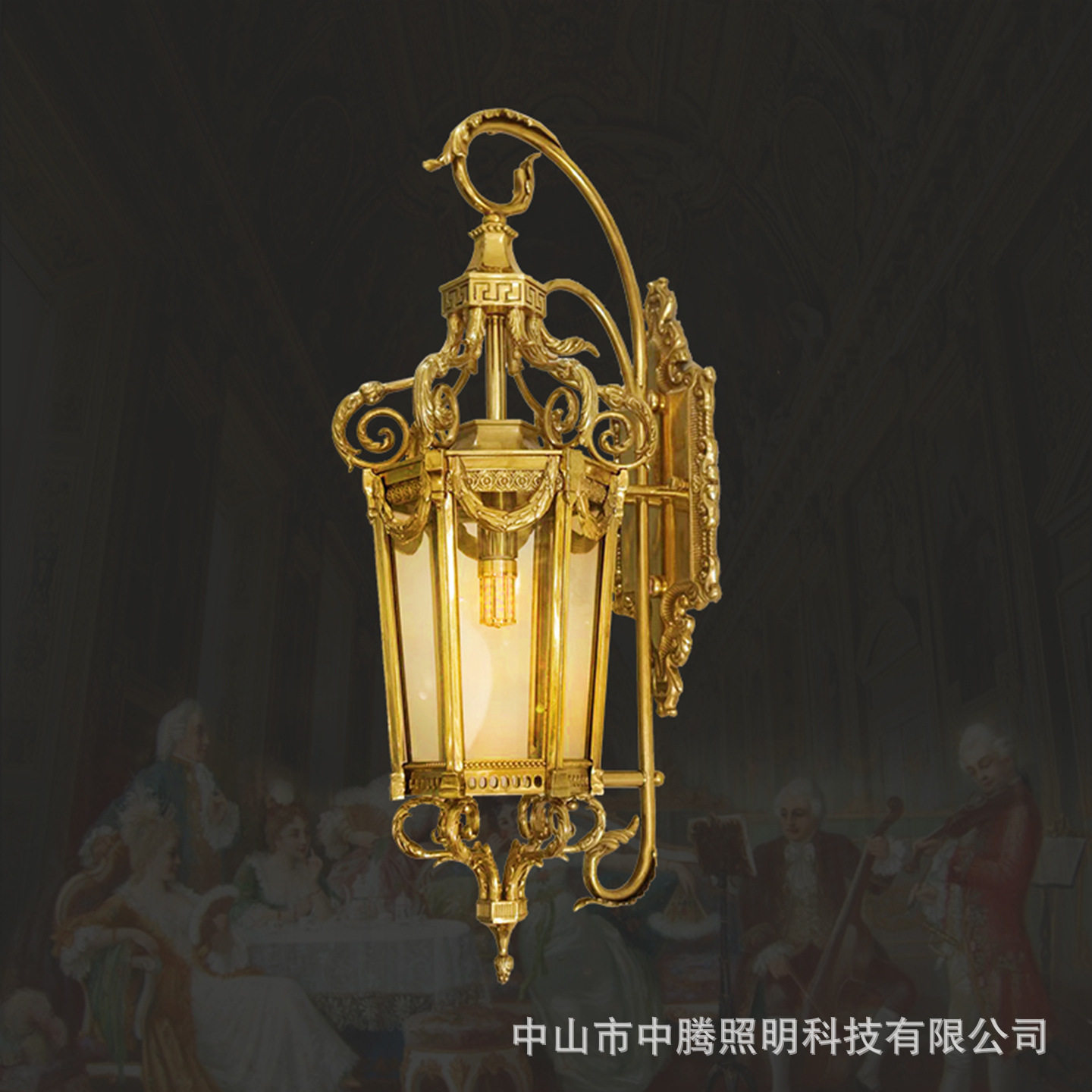 法式户外防水全铜别墅门厅壁灯