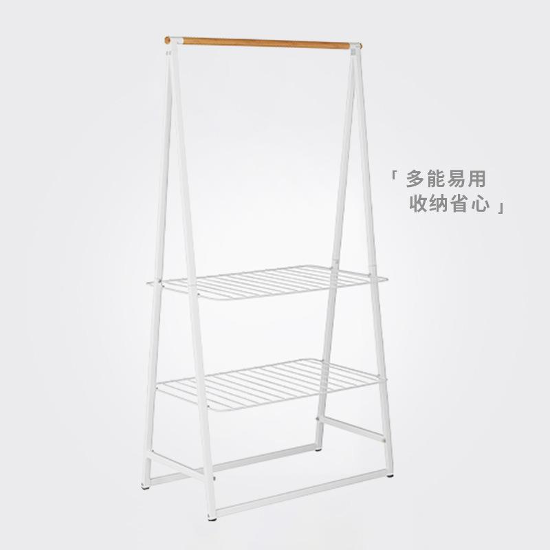 落衣地架架子杆能收纳家用衣006帽架卧室衣物多功白号黑小小号白