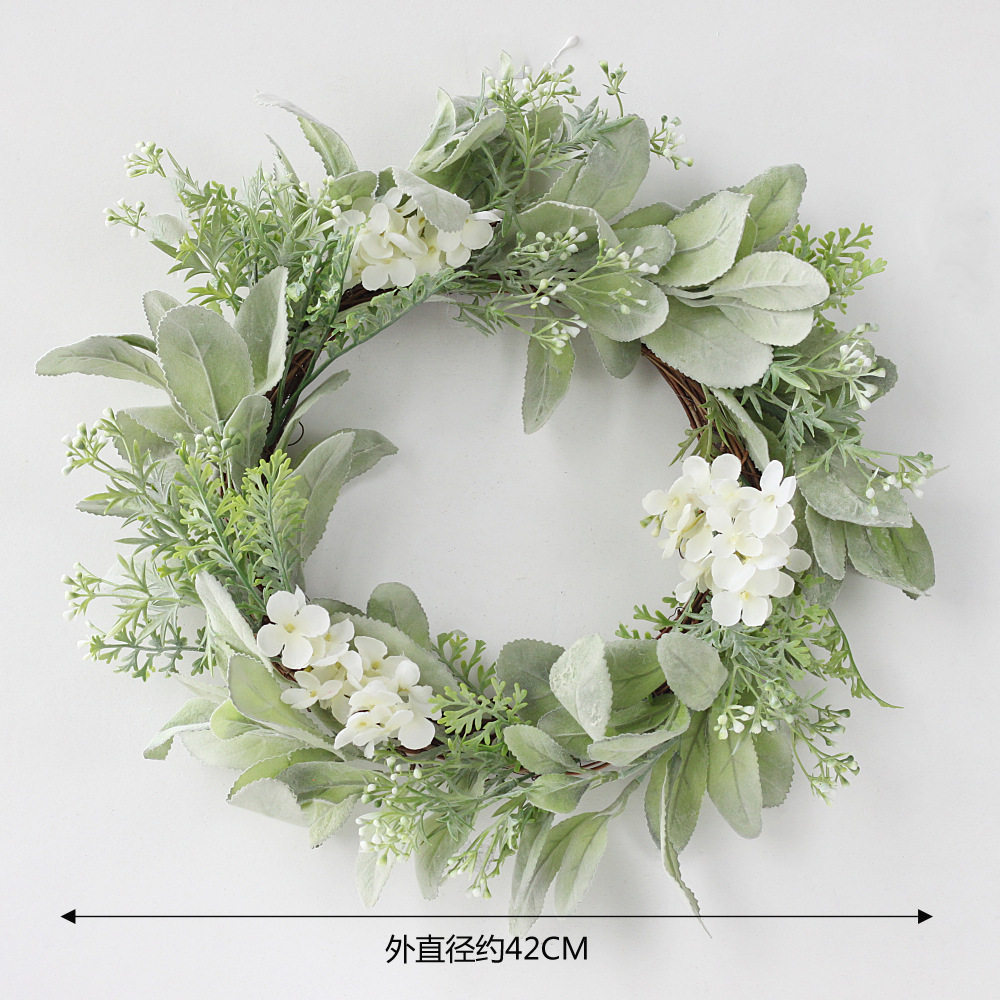 春季新款仿真绢花花环门饰