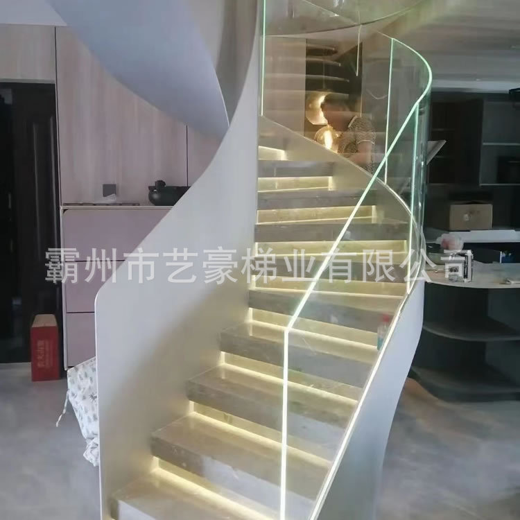 弧型微旋热镀锌烤漆旋转楼梯