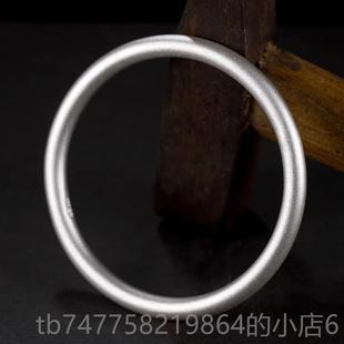 正品九乐999足银手镯镯男款覆古传承个性纯磨砂手古法传承银闭口