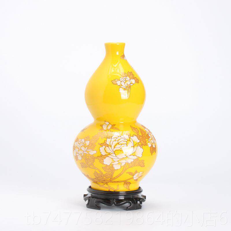 正品陶瓷小花瓶 居客厅牡丹中国红插家花软器装饰品中简约现代式