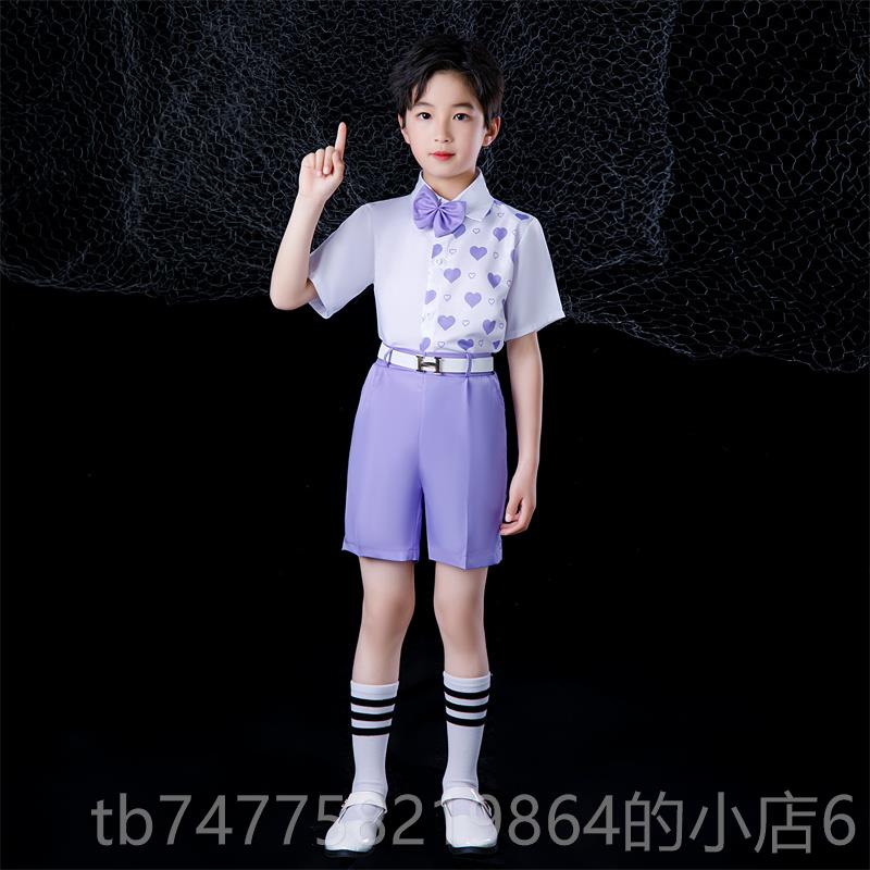 正品六一儿童合长诵唱演出服合唱团男女童舞蹈礼服小学生袖朗表大