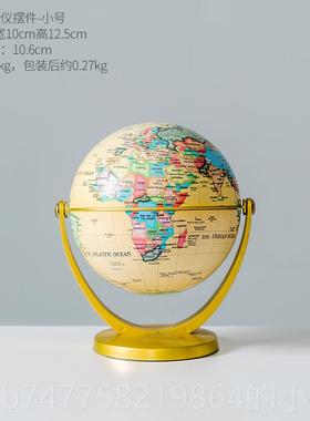 正品迷你地球饰仪件小号黄色办公室客桌面厅高级感家居摆软装品电