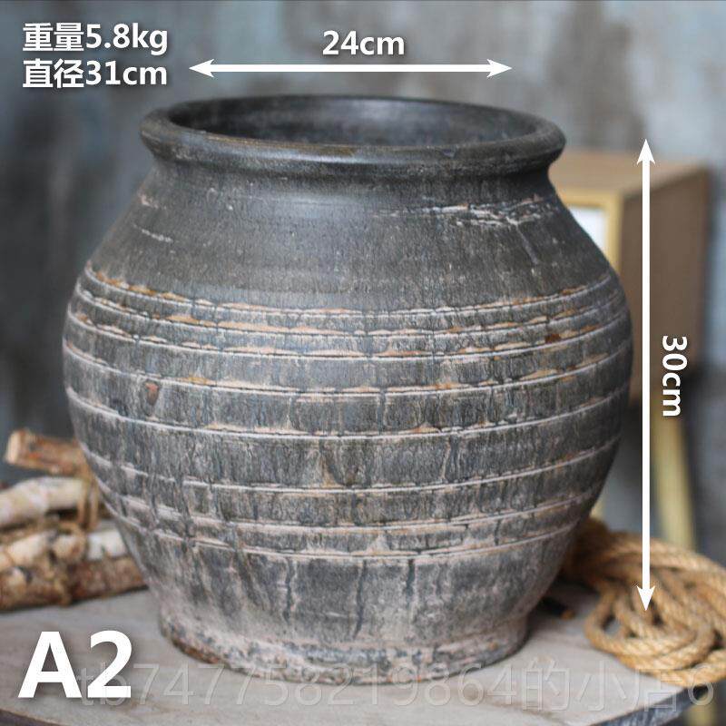 正品陶古列董质感陶罐非洲术花瓶花盆老罐粗陶高端花器素陈摆件道