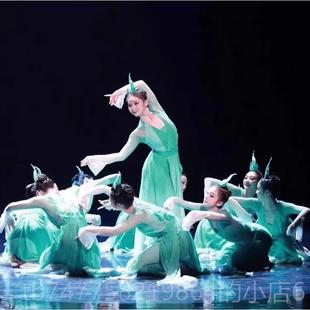 正品秋水份有限公司舞蹈服装儿童古舞表股演服服装集体舞中国风格