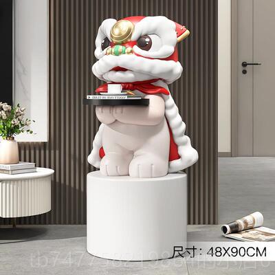 正品国家潮醒礼狮大型客厅落地摆件电视柜居饰品发沙开业物乔迁新
