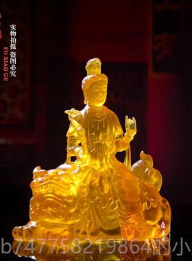 正品居装佛孝树脂仿琉璃文殊菩萨阁佛像家供奉佛像客厅饰摆件厂家
