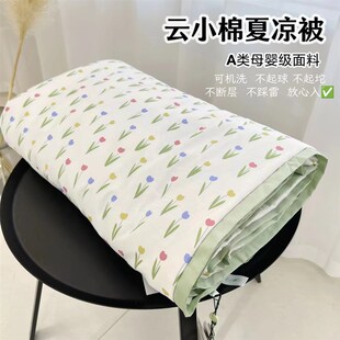 A类云小棉夏凉被全棉天丝棉大豆空调夏凉被夏季小碎花薄被可机洗