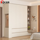 奶油风转角衣柜家用卧室分段式 大衣柜床头柜一体小户型定制A67