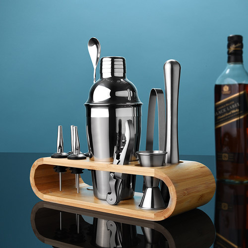 不锈钢调酒器套装家用手摇奶茶柠檬茶鸡尾酒雪克杯摇酒杯调酒工具