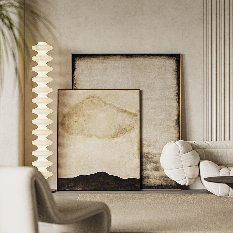 侘寂风客厅装饰画现代极简沙发背景墙壁挂画落地画赤贫风玄关壁画