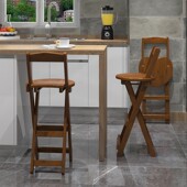 便携折叠竹椅子靠背家用吧台凳子省空间简约前台酒吧椅创意高脚凳