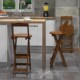 便携折叠竹椅子靠背家用吧台凳子省空间简约前台酒吧椅创意高脚凳