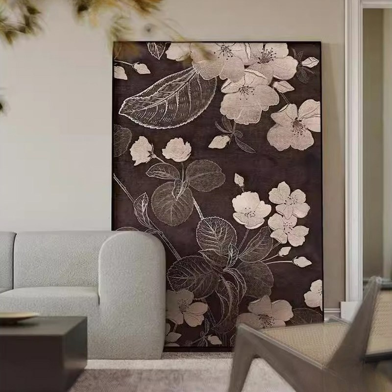 中古风客厅装饰画花卉复古艺术画玄关柜台电视背景墙壁画卧室壁画