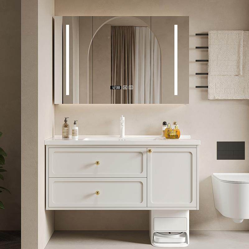 一29件起批盆法式高端室浴室柜边橡木洗脸洗手台一体台浴柜带侧柜