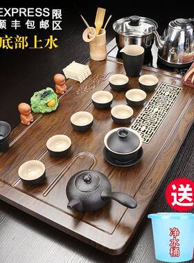 全自动底部上茶盘茶具套水装茶家用客厅整套夫泡茶台一87801体功