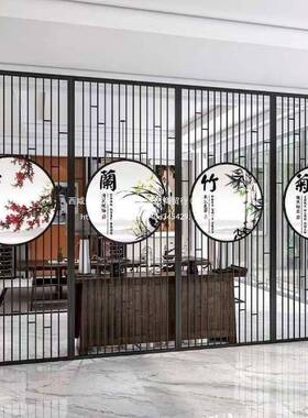 屏现代奢铁艺屏风入SZZ钢户玄关装轻饰不锈镂空隔断客阳台创意风