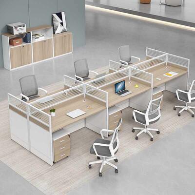 风克林仕职员办公职桌椅组合电脑桌简约现代4/6人电脑隔位断31517