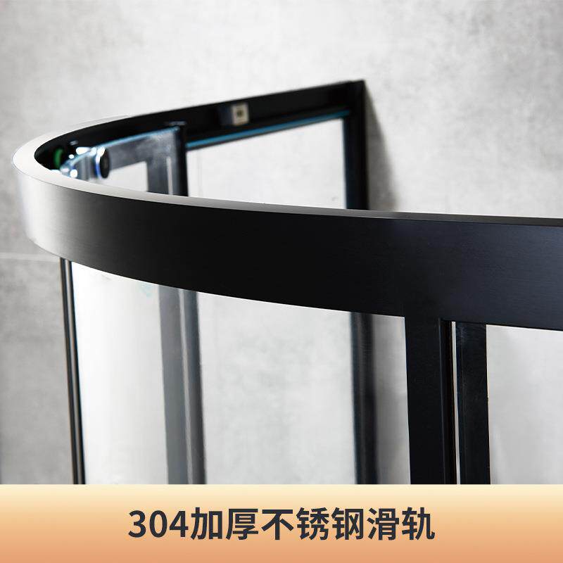 款弧扇形淋浴房玻璃隔断451移现式代简约淋浴新隔断极窄门沐浴房