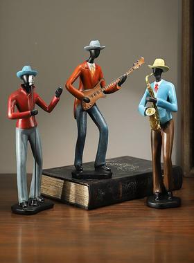 厅电视柜乐音摆设酒客柜高端上档次饰品46s/SWG4乐队装人物摆件工
