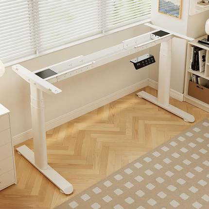 升降桌腿椭电动双电机双横梁圆桌腿支办公学69224习书桌子架可调