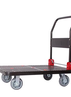 小推车推车黑色拉车便JS25326携平板推货静音加厚拖折车用推车可