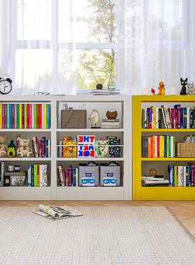 书架置物儿落架地书柜自由组合矮柜客厅阳台童书架储铁艺XVQ物柜