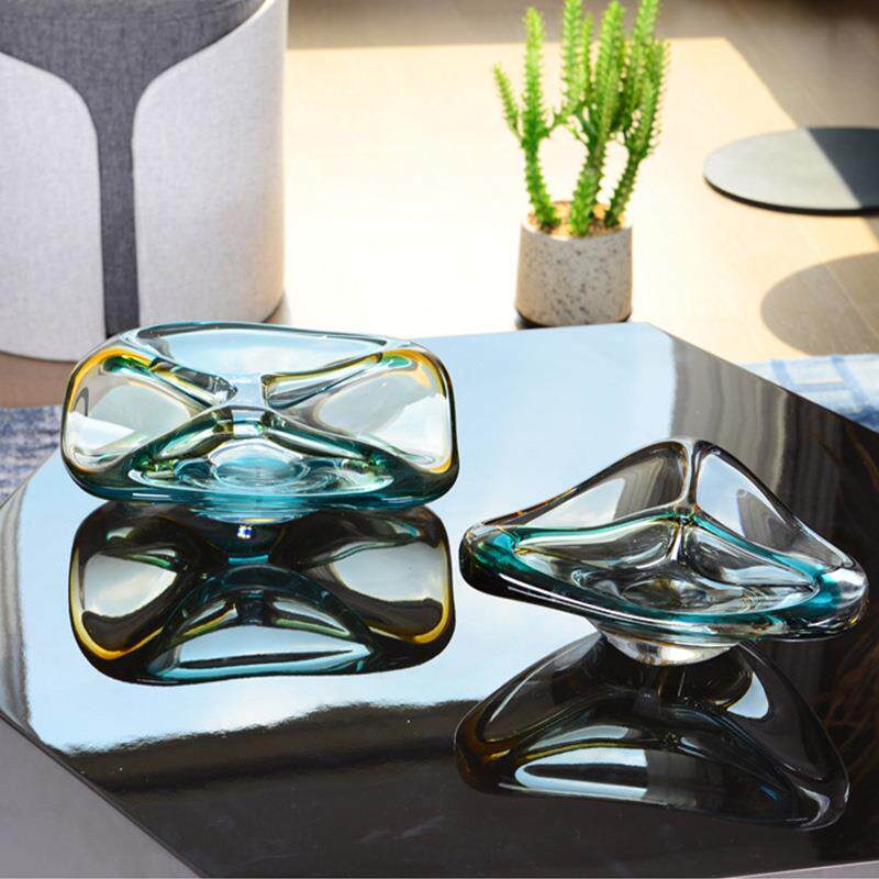 现代奢档创意饰品玻璃果盘高酒店样板装房客TB676508厅茶几纯手工