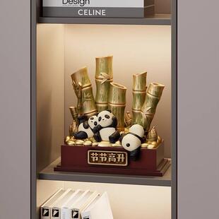 玄关电视酒18751装熊饰柜品新中式文创件现代轻奢摆节节高升猫可