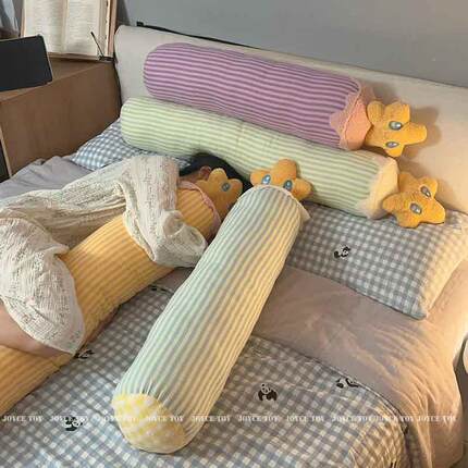 长抱妇枕女生睡觉孕床上侧拆睡夹FS758445腿圆柱靠枕头蜡烛骑枕条