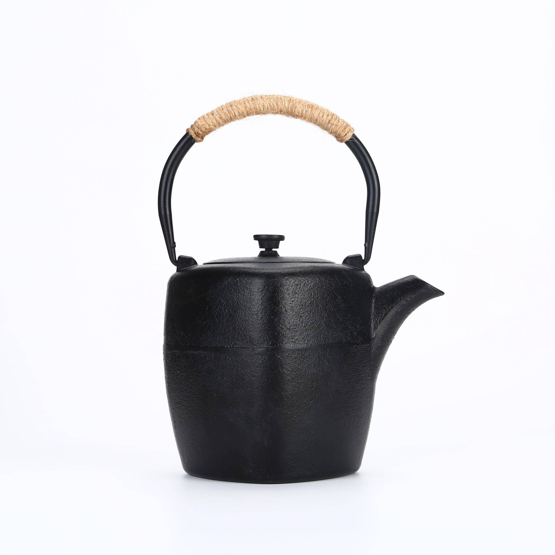 工梁壶茶壶铁壶高四方日式铁烧水壶提复古铸茶具方型壶铸铁艺品摆