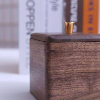 木收牙线棉签实盒收纳纳家用黑胡msy-0037桃木牙签盒方形桌面牙签