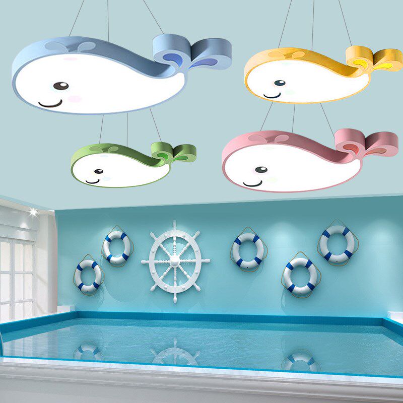 幼儿园大厅吊灯早教中心走廊教室灯卡通鲸鱼堡格栅游乐场造型灯具,家装灯饰光源,儿童房吊灯,淘宝优惠券,粉丝福利购,淘宝优惠卷