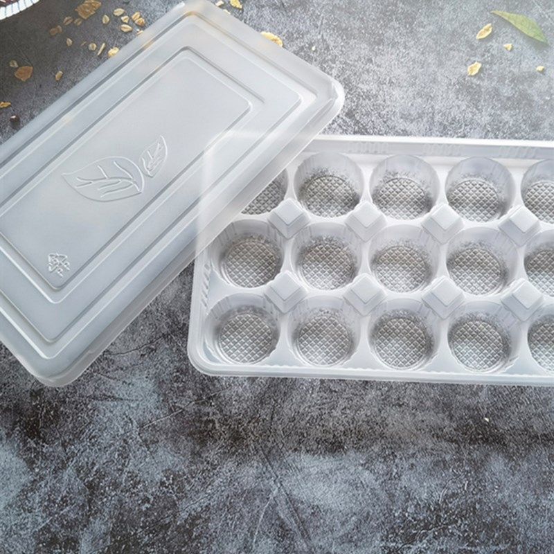 12格馄饨盒带盖子15格元宵汤圆18格鱼肉丸打包冷冻盒20格馄饨盒外
