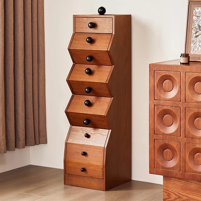 法式复古实木斗柜简约现代客厅储物柜卧室收纳置物柜不规则抽屉柜