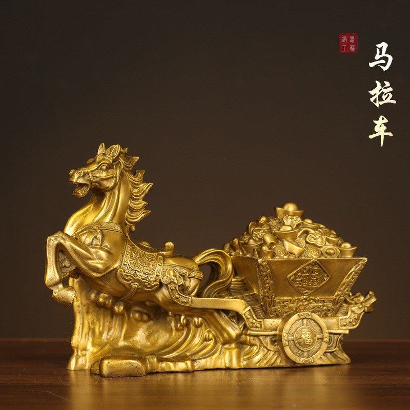 铜马摆件黄铜马拉车马拉元宝金箱家居客厅招财装饰店铺开业礼品,家居饰品,装饰摆件,淘宝优惠券,粉丝福利购,淘宝优惠卷