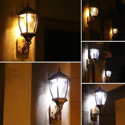 防太阳能美式户RCJ外壁灯欧式外水家用别墅花园露台室庭院景观围