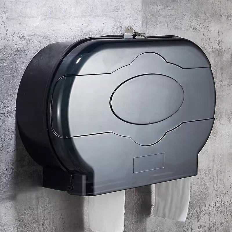 酒店卷卫生间大卷防纸巾架大双卷纸盒69250壁挂式纸架水纸巾架