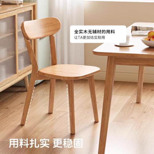 实木子餐椅家用餐桌椅商用椅约新款靠背木头复椅古BOZ专用餐厅简