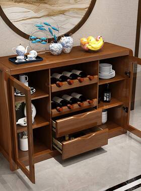 实木PTO餐柜功能靠边墙酒柜物现代客厅餐厅办公室茶水柜多置架储