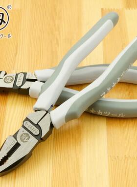 福冈工具工2业级省力功能钢丝NGN钳7寸老虎钳拉线压线F电工钳O-1